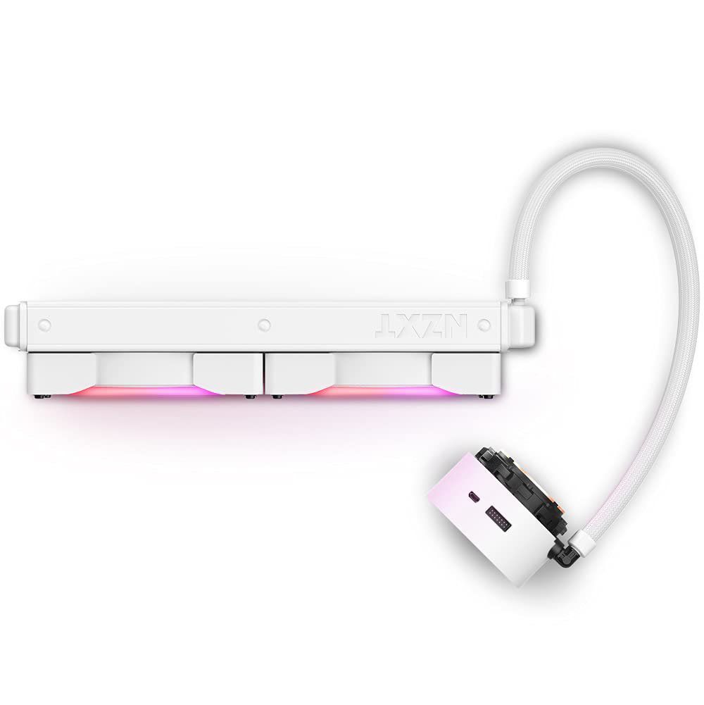 WaterCooler NZXT Kraken Z63 RGB White Matte Visor LCD personalizável 280MM - RL-KRZ63-RW foto 3
