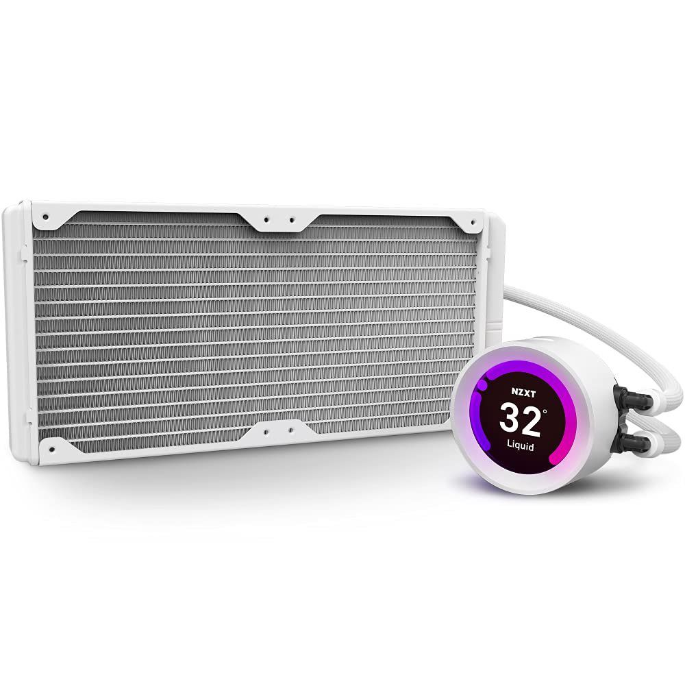 WaterCooler NZXT Kraken Z63 RGB White Matte Visor LCD personalizável 280MM - RL-KRZ63-RW foto 2