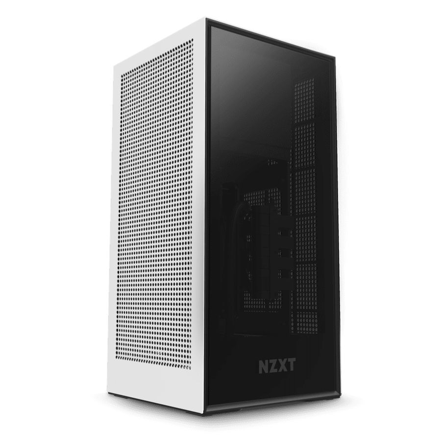 Gabinete NZXT H1 Mini ITX com Fonte 650W e Cabo Riser e Water Cooler - CA-H16WR-W1-US