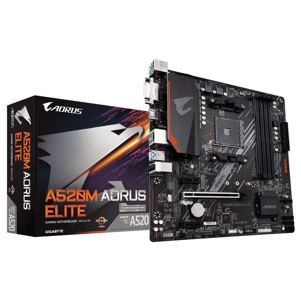 Placa-Mãe Gigabyte A520M Aorus Elite DDR4 AM4 mATX