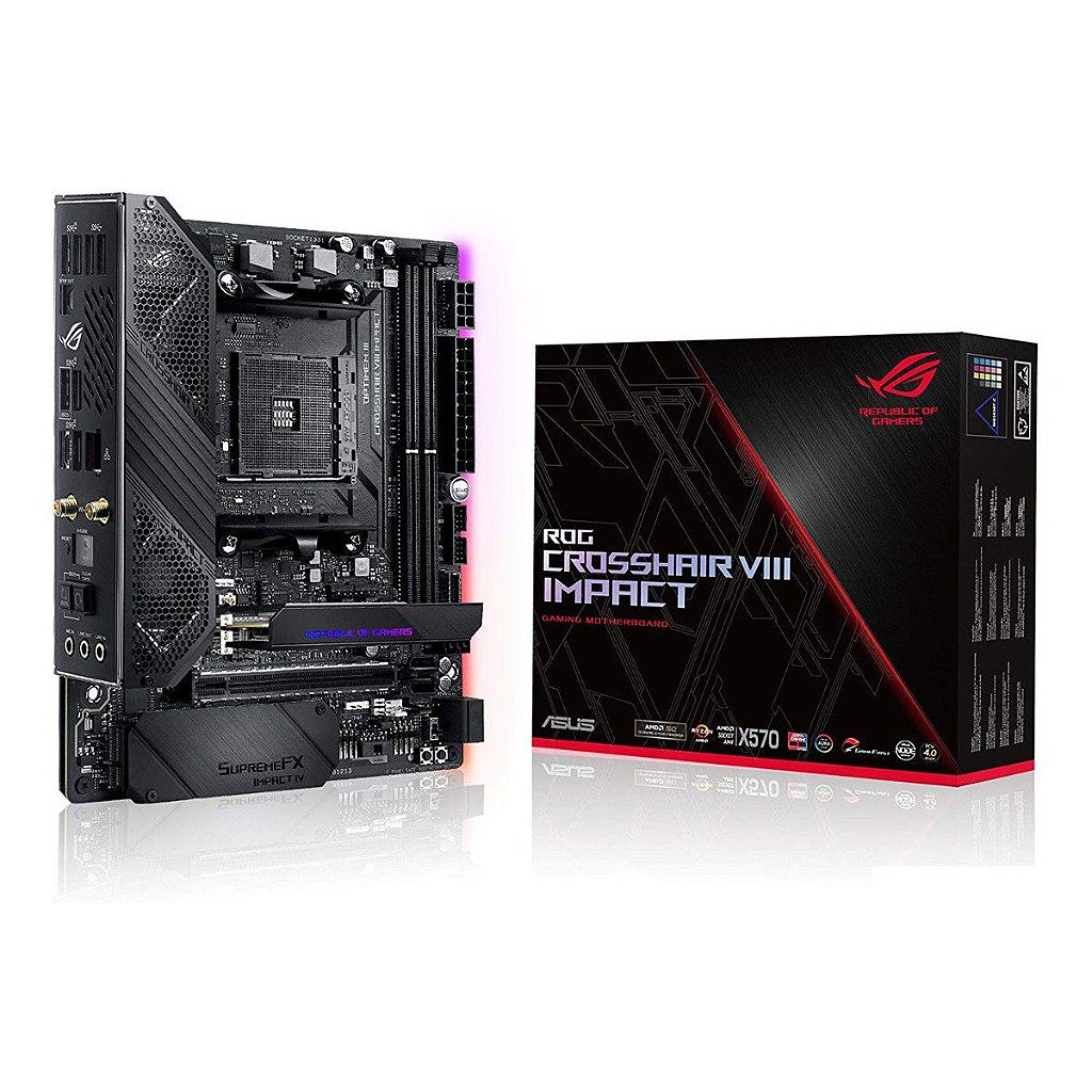 Placa-Mãe ASUS ROG Crosshair VIII Impact DDR4 AM4 Mini-DTX