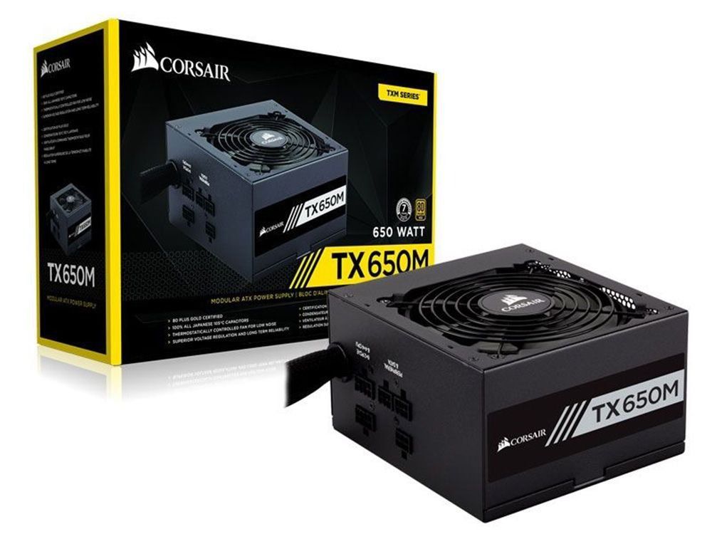 Fonte Corsair 650W 80 Plus Gold Semi Modular TX650M