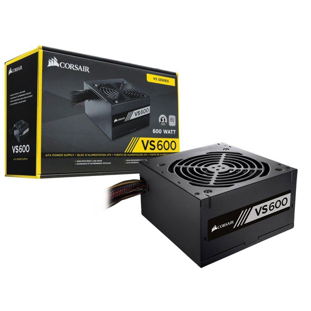 Fonte Corsair 600W 80 Plus White VS600
