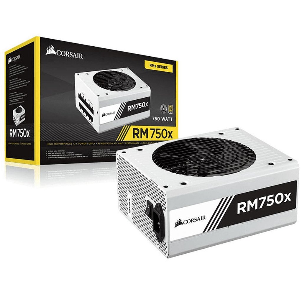 Fonte Corsair 750W 80 Plus Gold Modular Serie White RMX750
