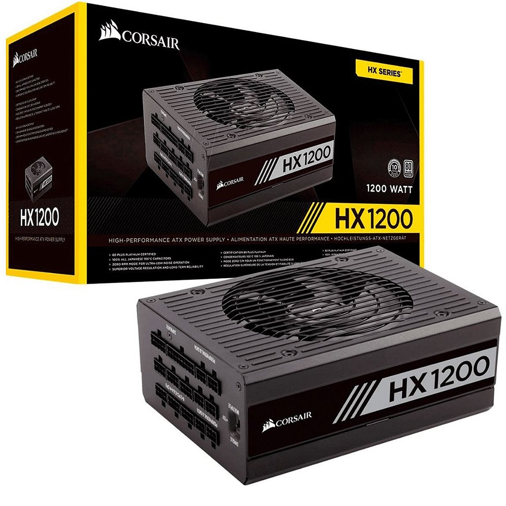 Fonte Corsair 1200W 80 Plus Platinum Fully Modular HX1200