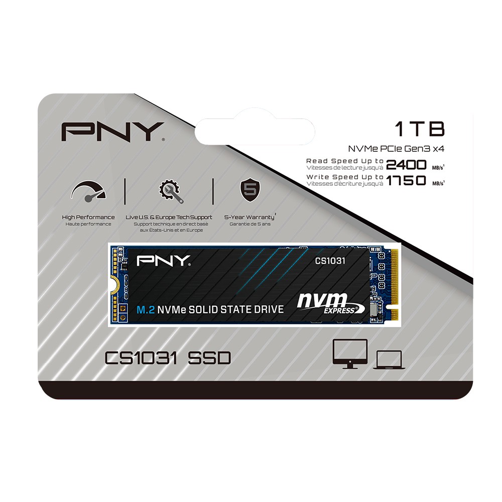 SSD 1TB PNY CS1031 M.2 2.400 MB/s 1.750 MB/s NVMe Gen3x4 -M280CS1031-1TB-CL