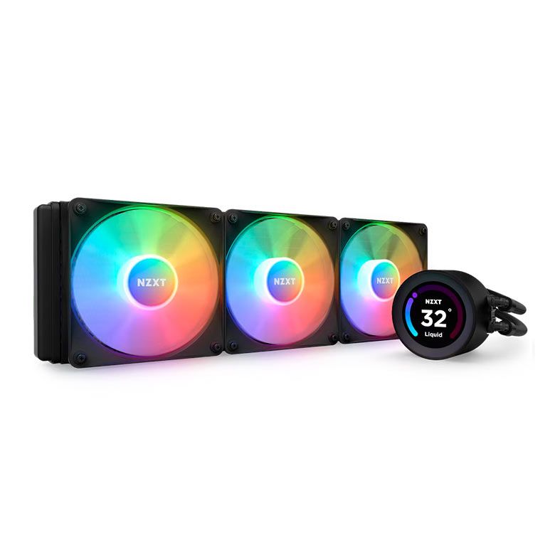 WaterCooler NZXT Kraken Elite 360 RGB Black Visor LCD personalizável 360MM - RL-KR36E-B1