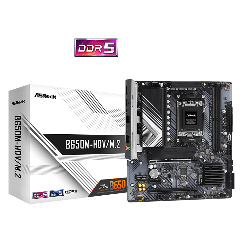 Placa-mãe ASRock B650M-HDV/M2 DDR5 AM5 Micro-ATX