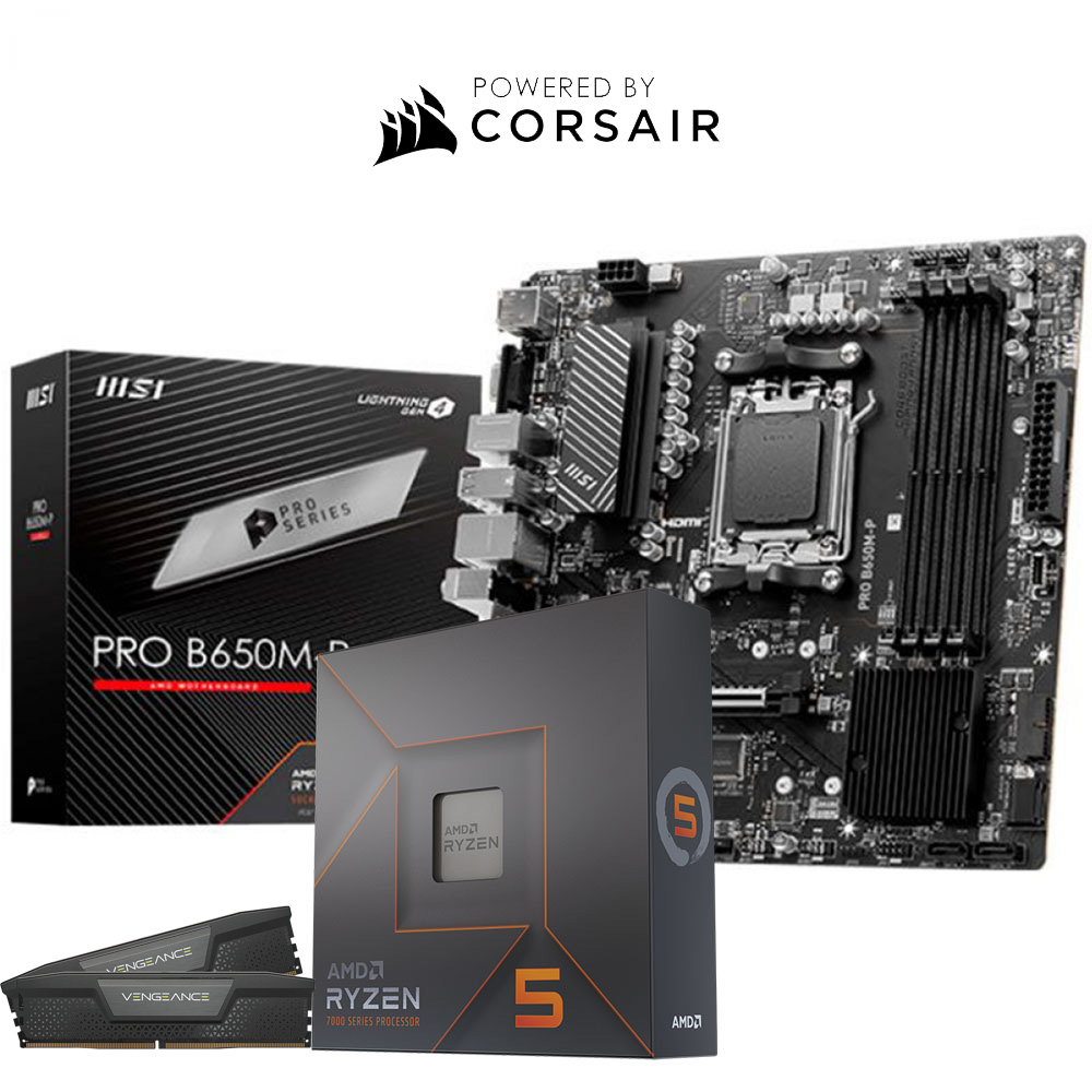 Kit Upgrade AMD Ryzen 5 7600 MSI PRO B650M-P Corsair Vengeance 32GB DDR5