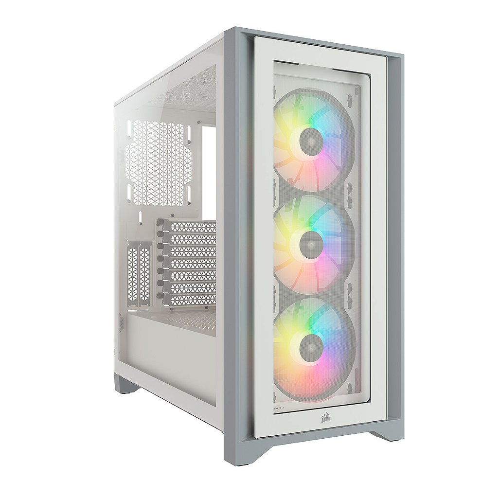 Gabinete Gamer Corsair iCUE 4000X RGB Mid-Tower Branco - CC-9011205-WW