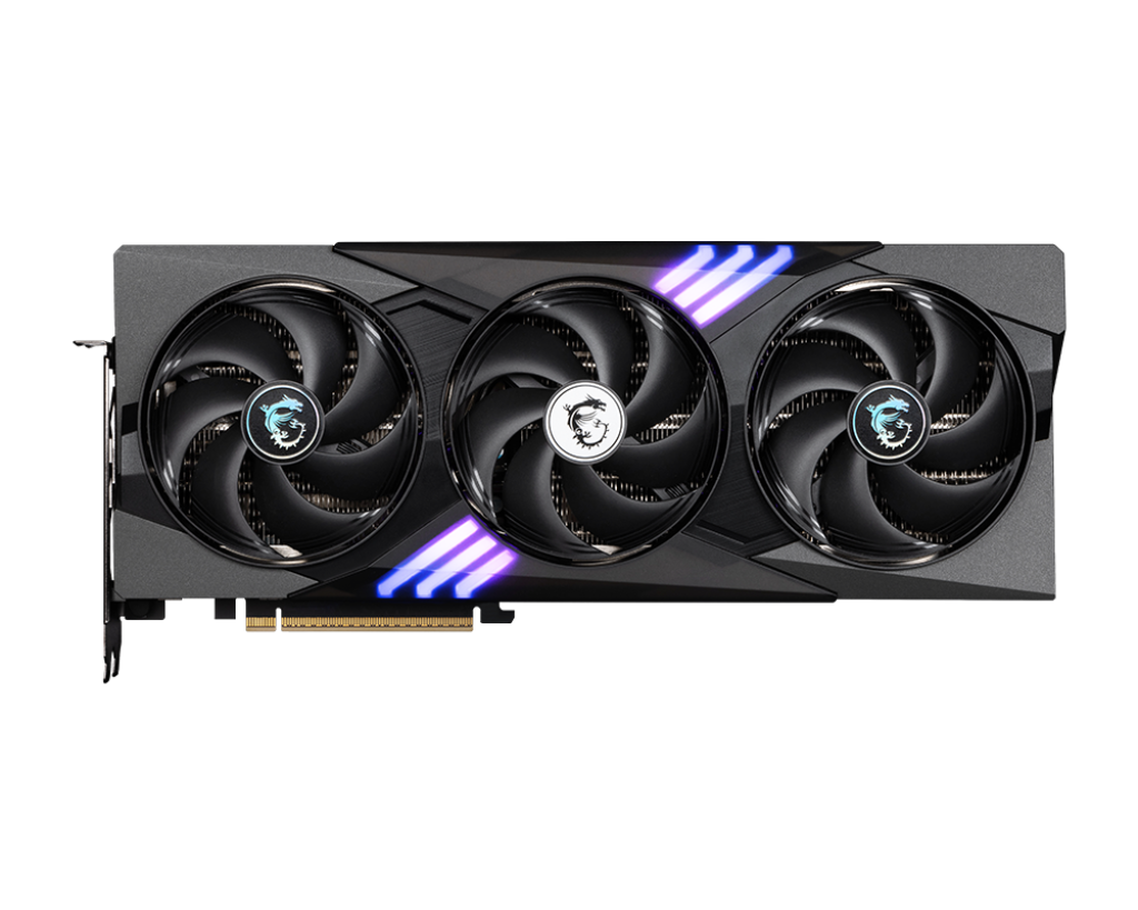 Vista frontal da MSI RTX 5070 Ti Gaming Trio OC Plus