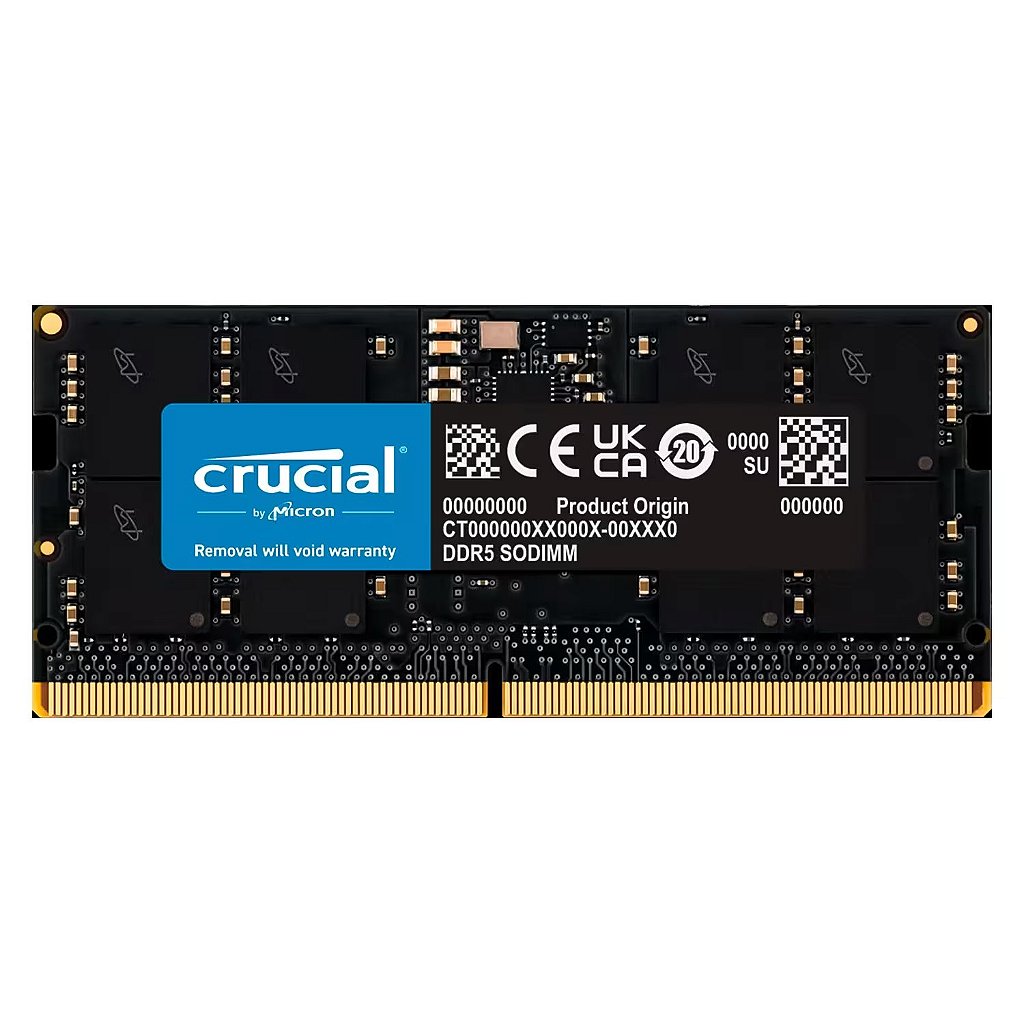 Memória RAM Crucial 16GB DDR5 4800 MHz para Notebook - CT16G48C40S5