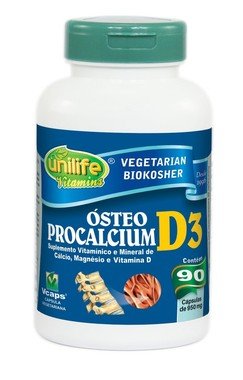 Osteo Procalcium D3 Cálcio, Magnésio e Vitamina D3 90 Caps - Unilife