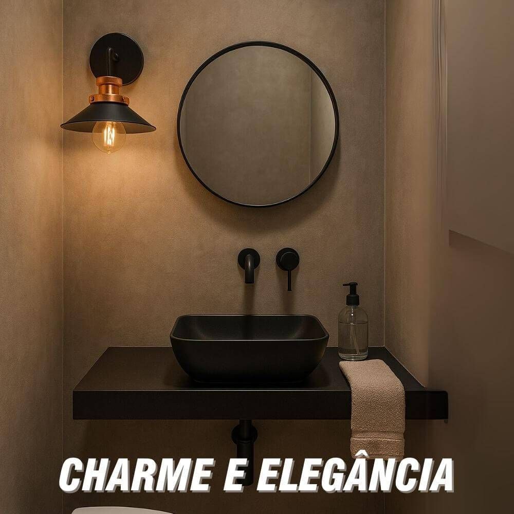 Arandela Tokio 1 Facho 1XE27 Preto Microtexturizado - Candel