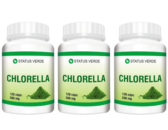 Kit 3 Chlorella 360 Cápsulas - 500 mg Status Verde