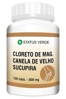 Cloreto de Magnésio Canela de Velho e Sucupira 120 Cáps. - 500mg Status Verde