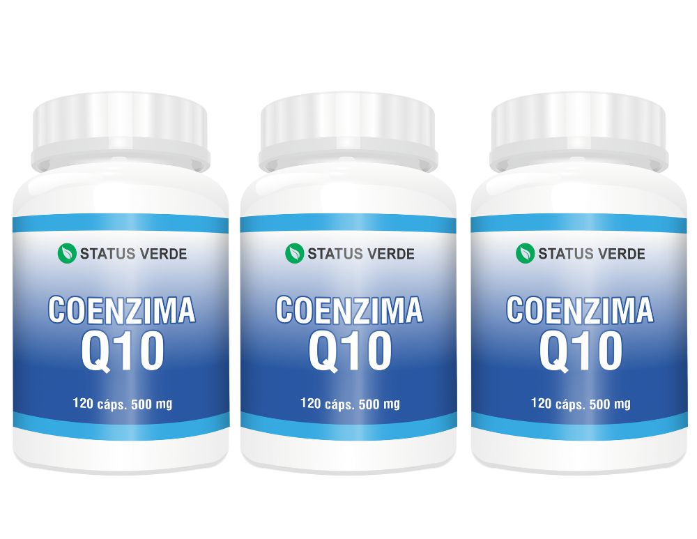 Kit 3 Coenzima Q10 500mg 360 Cápsulas - Status Verde