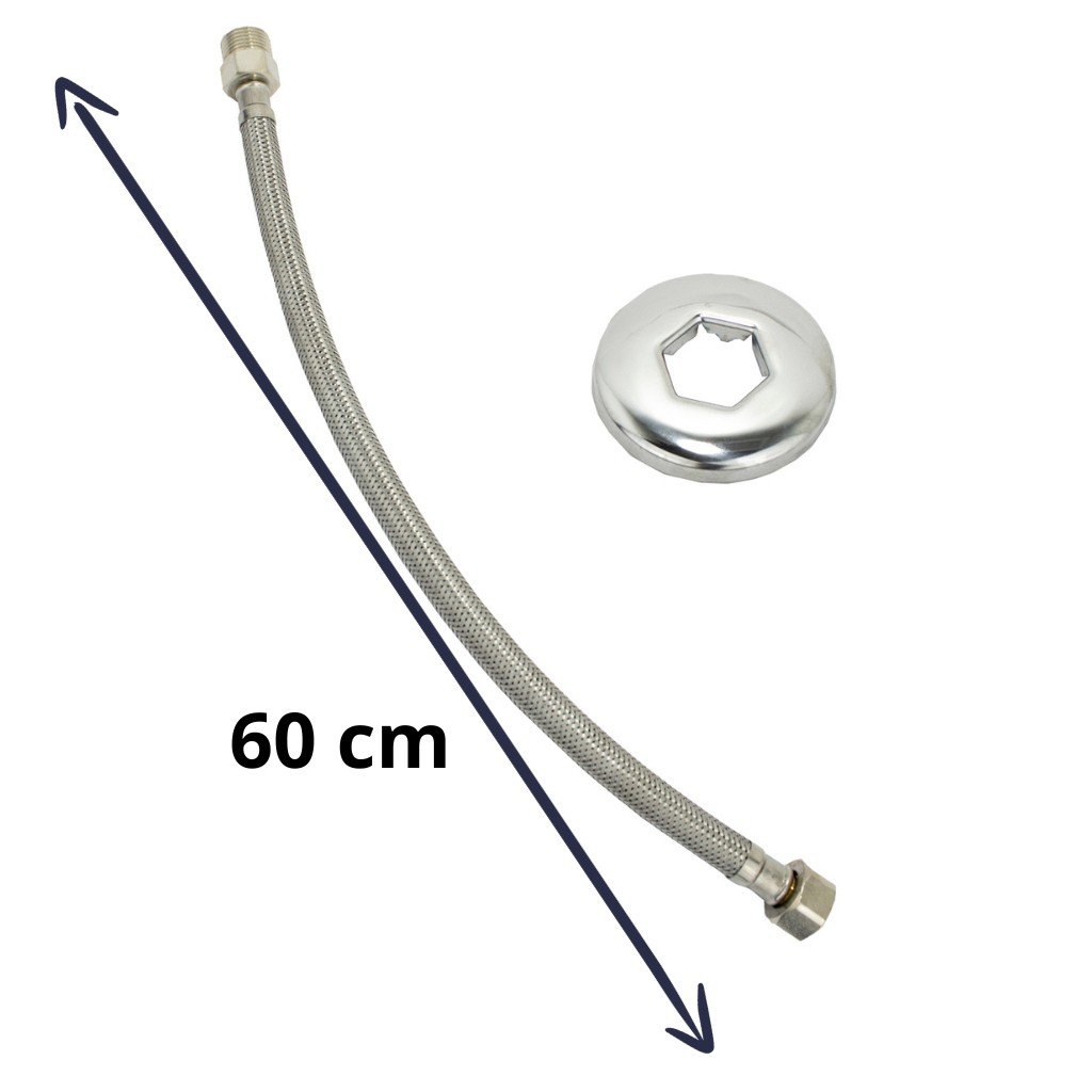 ENGATE MANGUEIRA FLEXÍVEL TRANÇADO 60CM