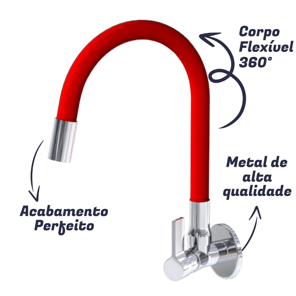 Torneira Cozinha ¼ De Volta Silicone Parede | Leroy Merlin