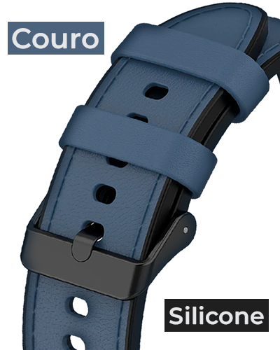 Pulseira Galaxy Watch 4 e Watch 5 Couro e Silicone Elegância e Conforto