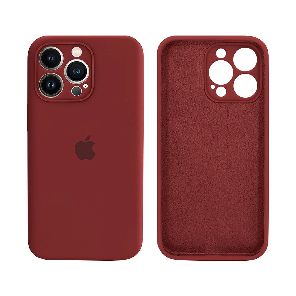 Capinha iPhone 14 Pro Silicone Aveludado com Proteção de Câmera