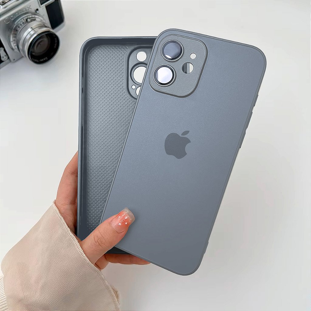 Capinha iPhone 12 Vidro Fosco Premium Luxo Diversas Cores - GCM