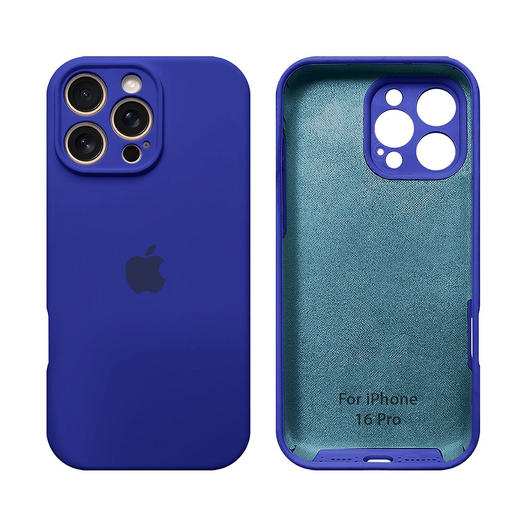 Capinha iPhone 16 Pro Silicone Aveludado com Proteção de Câmera