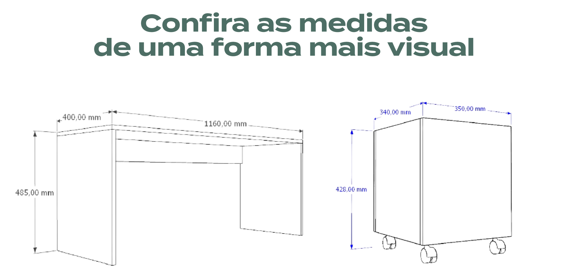 Medidas Mesa com Baú Organizador