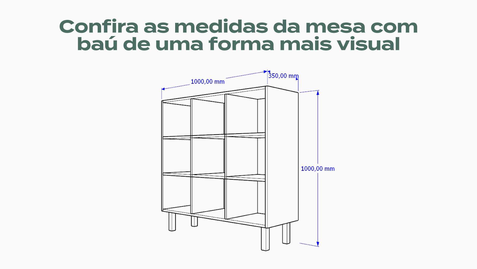 Medidas Mesa com Baú Organizador