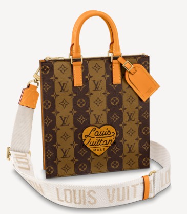 Louis Vuitton x Nigo Sac Plat Cross Monogram Stripes Brown in