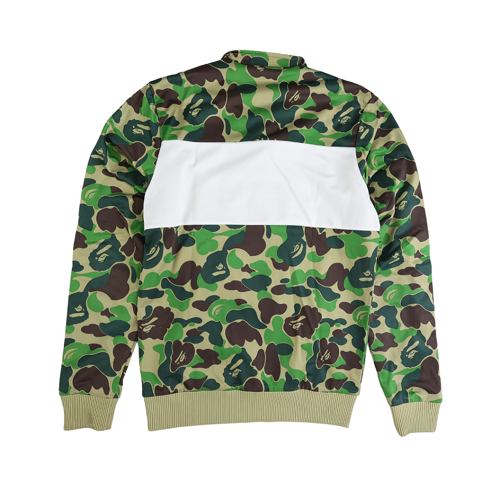 ADIDAS x BAPE Jaqueta ABC Camo Track Verde USADO Pineapple Co. 100 Autentico Itens Exclusivos e Limitados