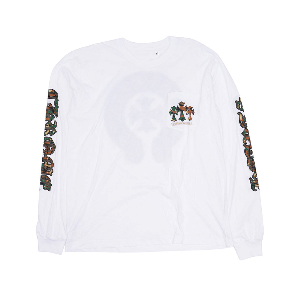 Chrome Hearts グリーシー CHROME HEARTS - Camiseta Manga Longa Cemetery Cross 