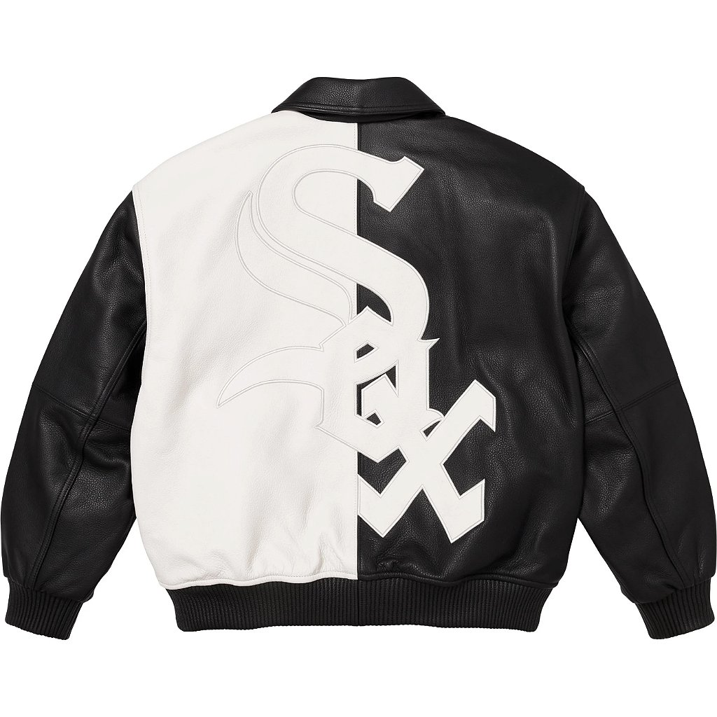 SUPREME x CHICAGO WHITE SOX - Jaqueta Leather Varsity 