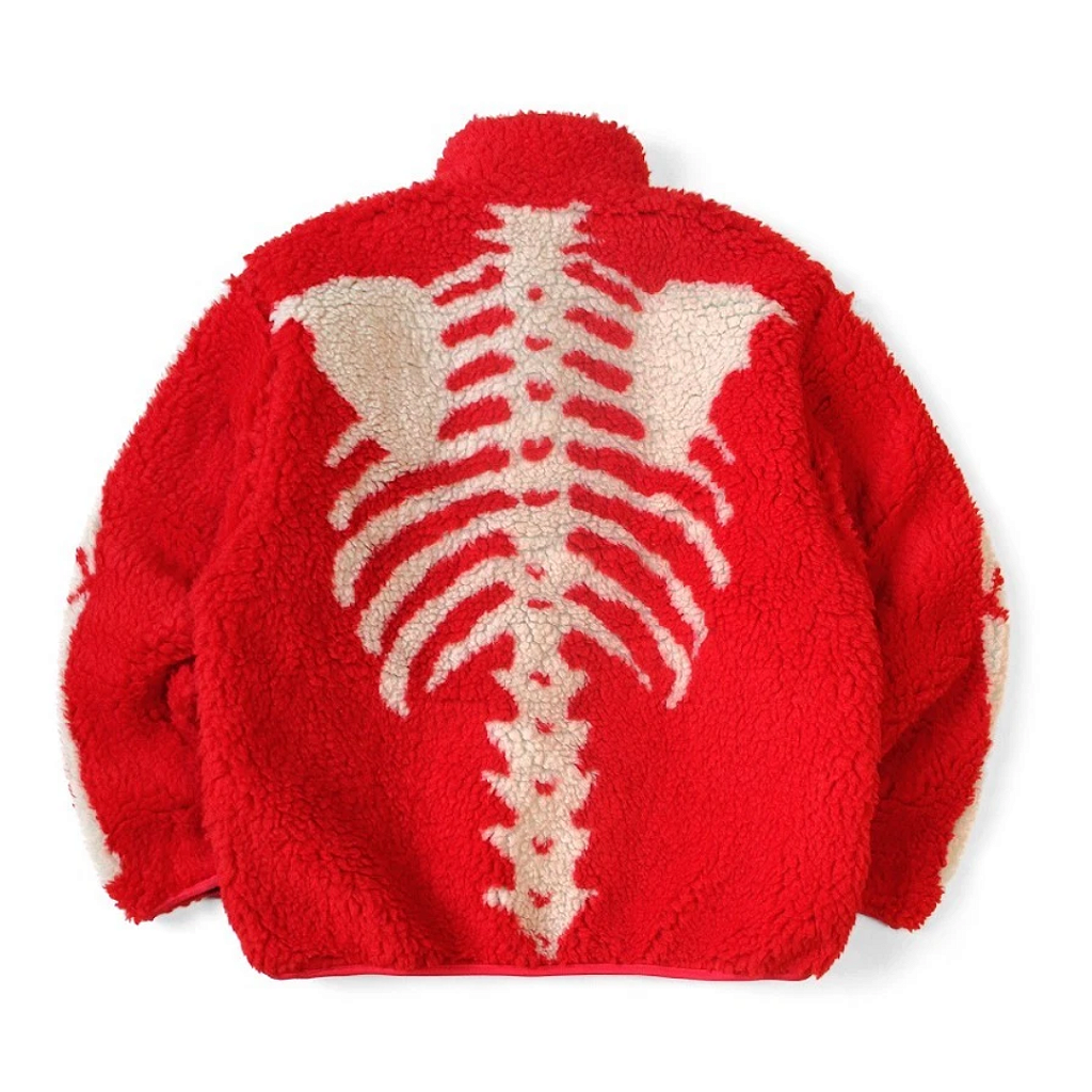 KAPITAL - Jaqueta Bone Pattern Fleece Reversible Blouson 