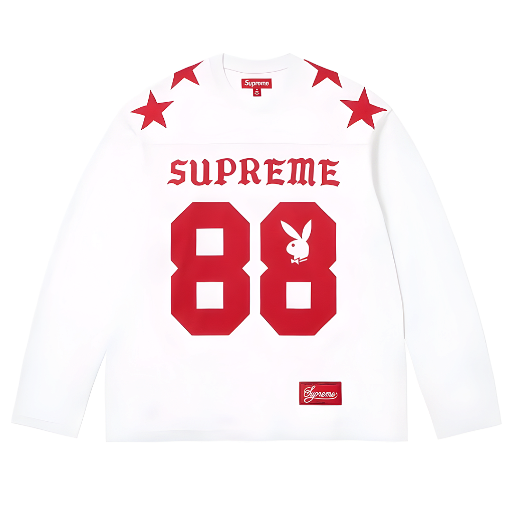 SUPREME X PLAYBOY - Camisa Manga Longa Football Top 