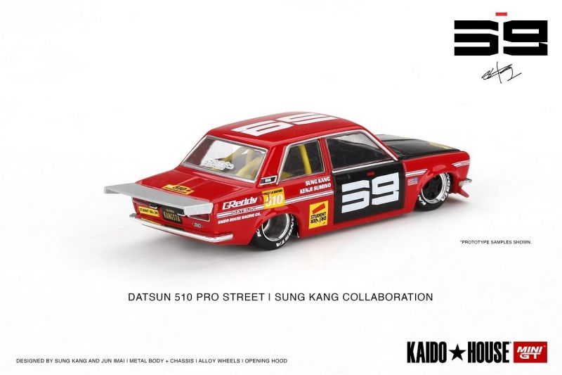 Datsun 510 Pro Street SK510 Kaido House 1:64 Mini GT Vermelho - 20