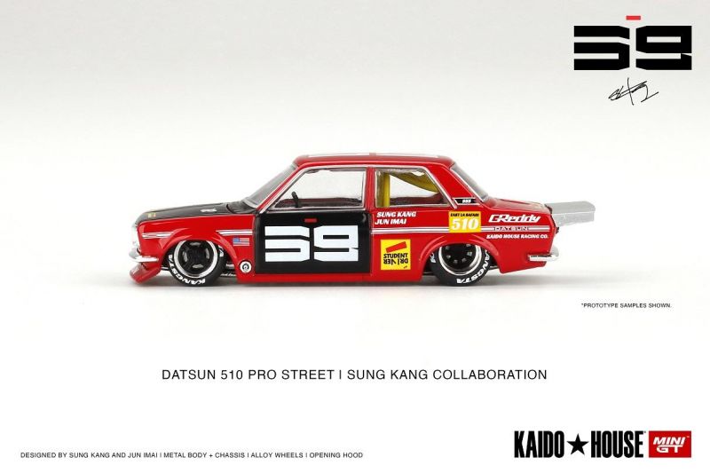 Datsun 510 Pro Street SK510 Kaido House 1:64 Mini GT Vermelho - 20