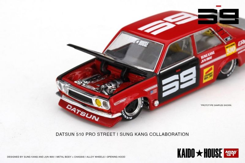 Datsun 510 Pro Street SK510 Kaido House 1:64 Mini GT Vermelho - 20