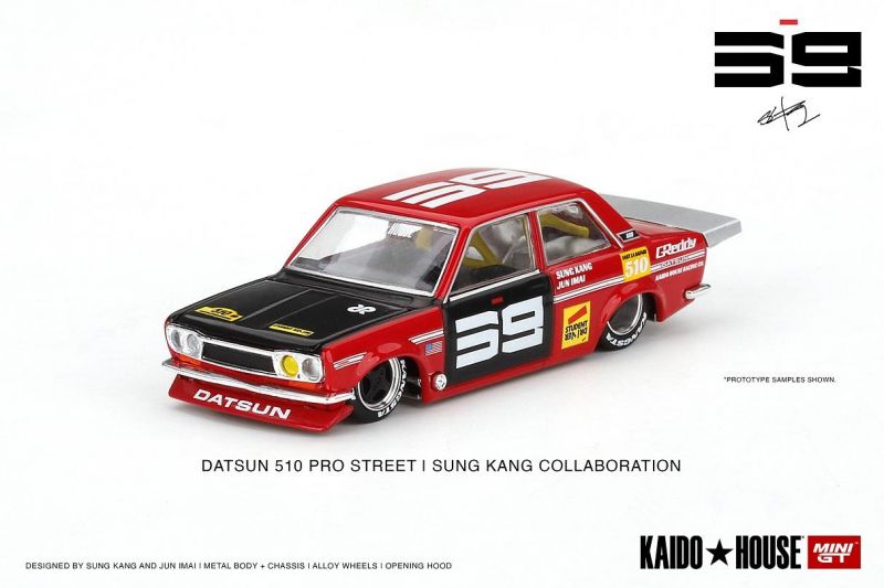 Datsun 510 Pro Street SK510 Kaido House 1:64 Mini GT Vermelho - 20