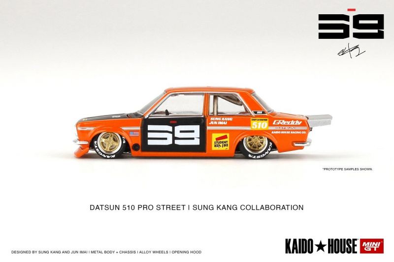 Datsun 510 Pro Street SK510 Kaido House 1:64 Mini GT Laranja - 20