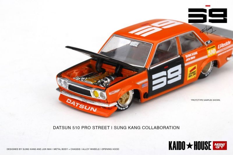 街道ハウス BRE DATSUN 510 プロストリート Diecast Collectibles Model Car Compatible with Kaido House 1:64