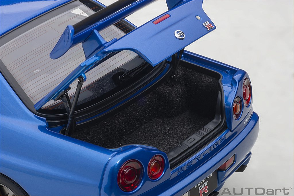 Nissan Skyline GT-R (R34) V-Spec II 1:18 Autoart Azul - 20 anos