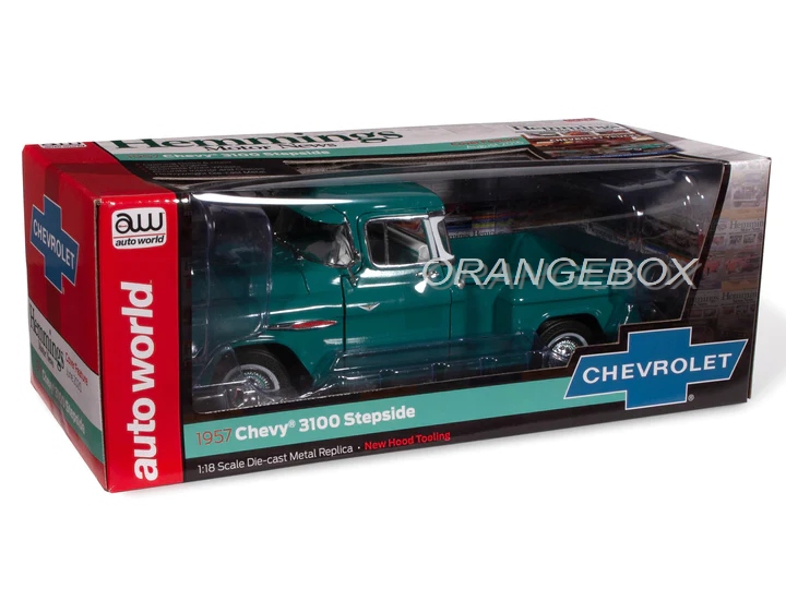 Chevrolet 3100 Stepside Pick-Up 1957 1:18 Autoworld Verde - 20