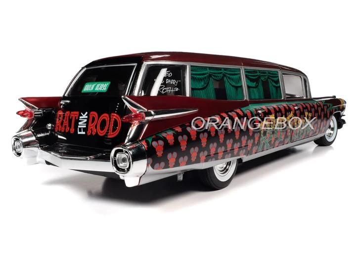 自動車 Rat Fink 1959 Cadillac Eldorado Hearse Cadillac Eldorado Hearse 1959 Rat Fink 1:18 Autoworld - 19 anos