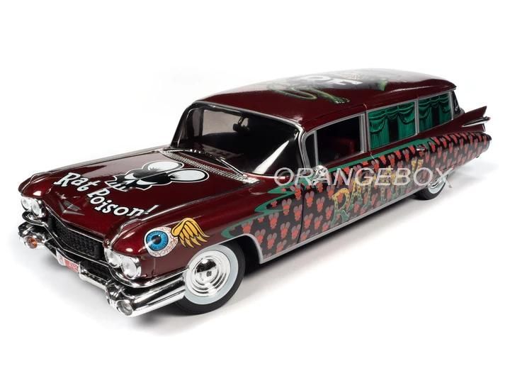 自動車 Rat Fink 1959 Cadillac Eldorado Hearse Cadillac Eldorado Hearse 1959 Rat Fink 1:18 Autoworld - 19 anos