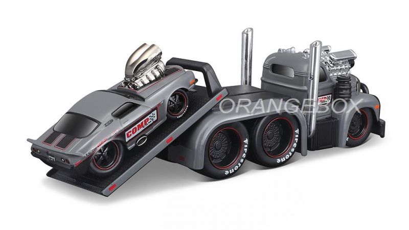 Mack B-61 Flatbed 1953 + Camaro 1971 1:64 Maisto Muscle Machines