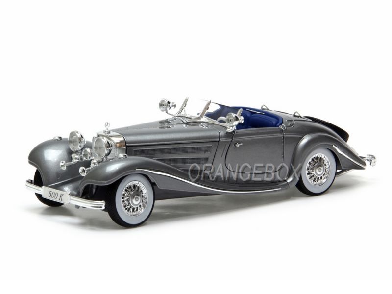 Mercedes Benz 500 K Typ Specialroadster 1936 Maisto 1:18 Prata