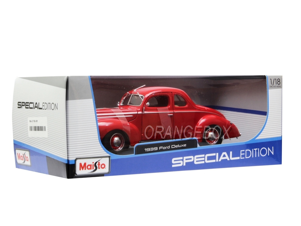 Ford Deluxe 1939 1:18 Maisto Special Edition Vermelho - 19 anos