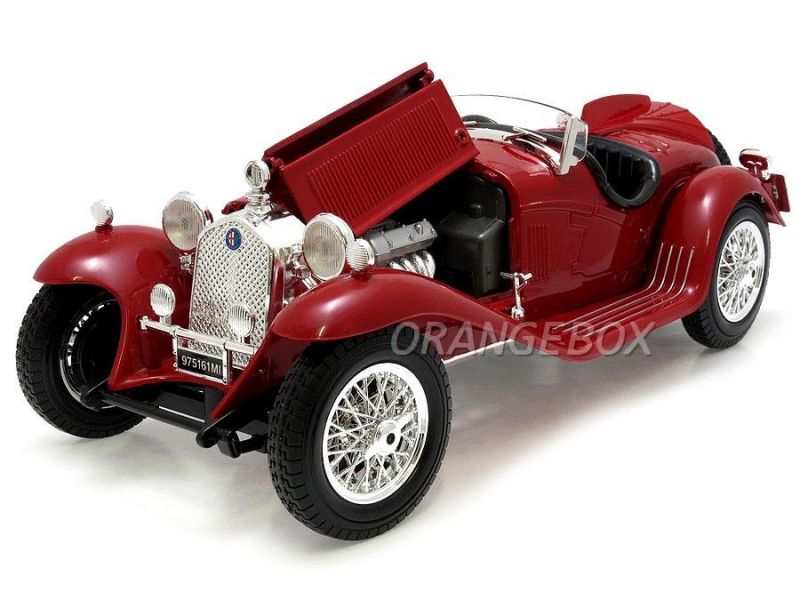 Alfa Romeo 1932 8C 2300 Spider Touring 1:18 Bburago Prata Vermelho