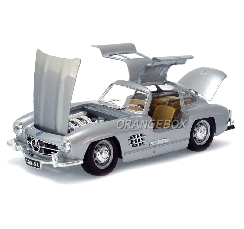 Mercedes Benz 300 SL 1954 Bburago 1:24 Prata - 20 anos! Loja on